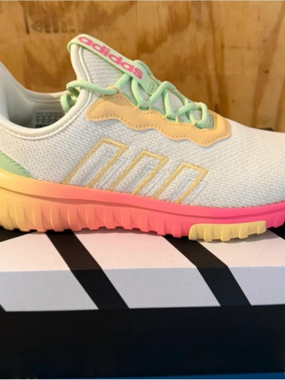adida Gradient Pastel Athletic Sneakers - Pink/Yellow/Mint